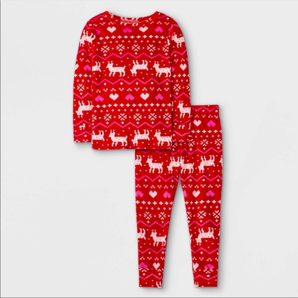Toddler Girls' Fair Isle Pajama Set - Cat & Jack™ Red- EXTREMELY COMFORTABLE